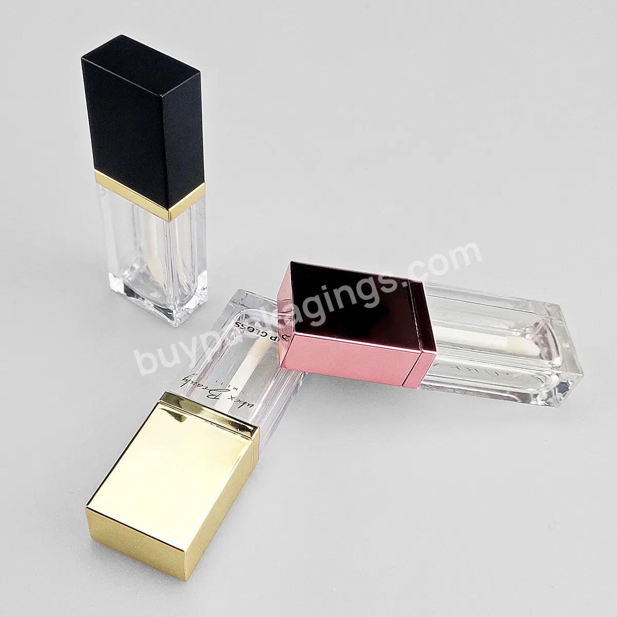 Factory Wholesale Custom Square Lip Gloss Tubes Container With Applicator - Buy Empty Lip Gloss Tube With Applicator,5ml Lip Gloss Tube,Plastic Lip Gloss Container.