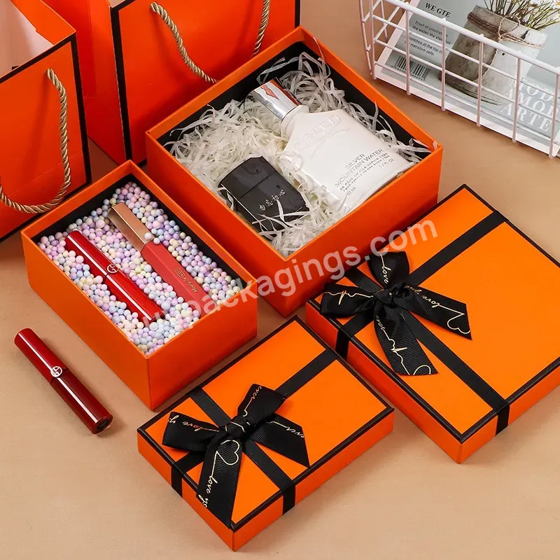 Factory Wholesale Customizable Luxury Gift Package For Mother's Day Jewel Box Orange Gift Box - Buy Gift Box,Mom Flower Box,Mothers Day Gift Box.