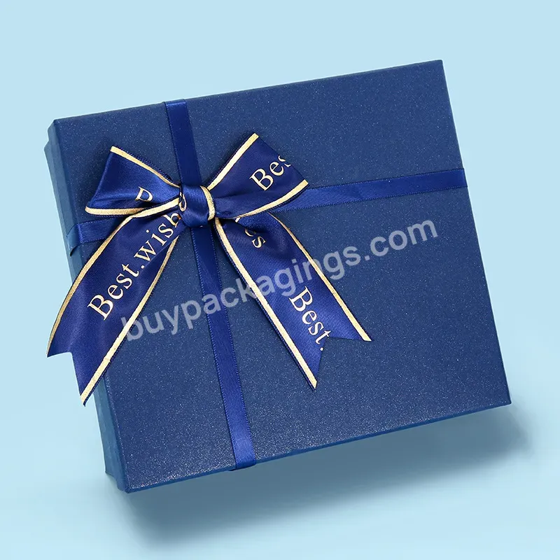 Factory Wholesale Galactic Flash Customized Blue Luxury Delicate Ribbon Bow Mother's Day Gift Box Birthday Gift Box - Buy Luxury Gift Box,Gift Paper Box,Factory Wholesale Galactic Flash Customized Blue Luxury Delicate Ribbon Bow Mother's Day Gift Box
