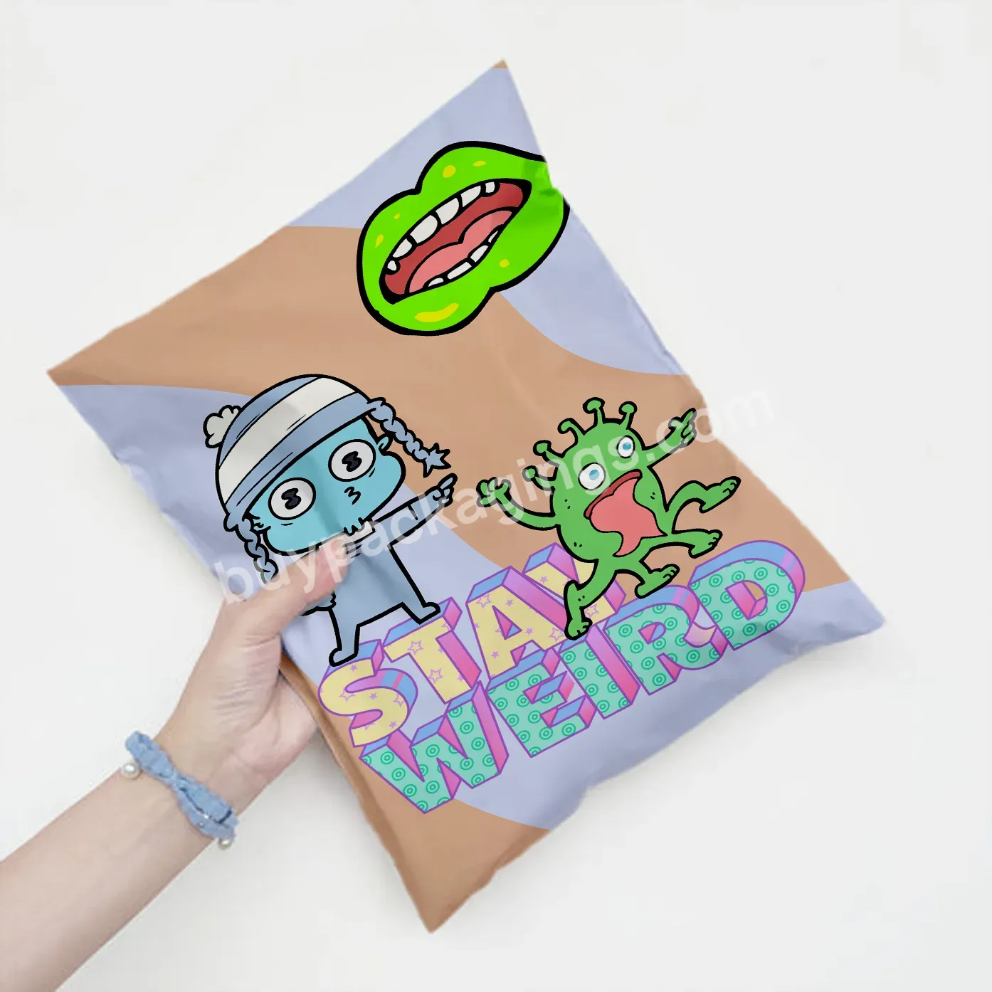 Factory Wholesale Reinforced Vinyl Cute Cartoon Pattern Mail Bag Plastic Poly Shipping Bag