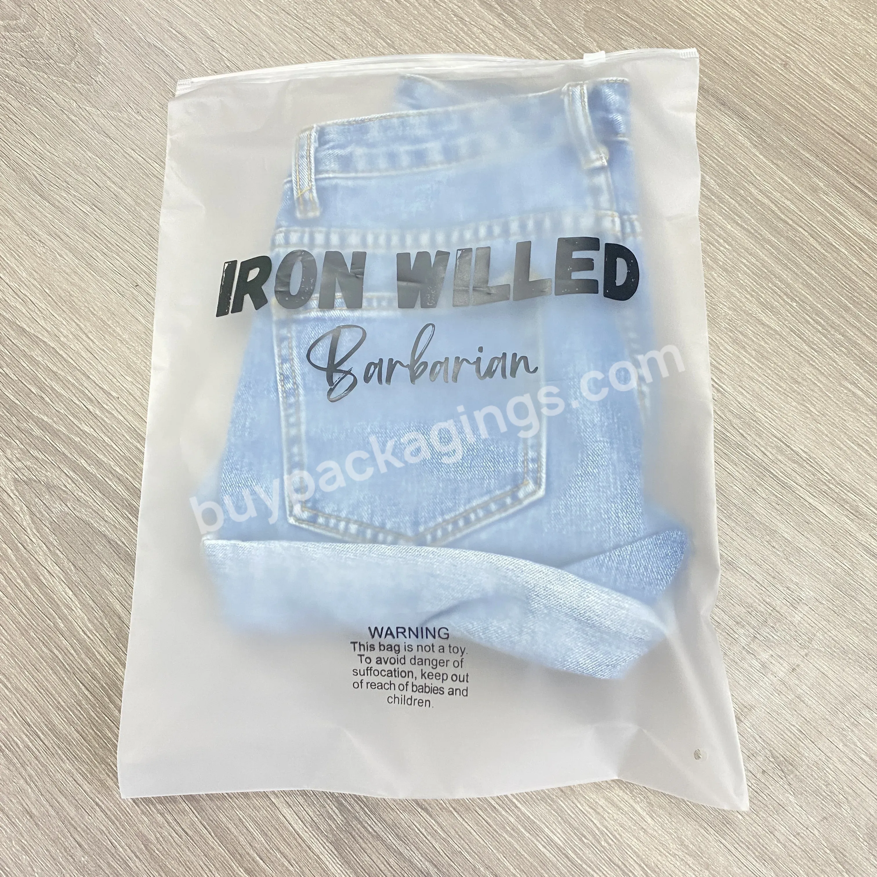 Factory Wholesale Small Quantity Recyclable Frosted Plastic Garment Zipper Bags With Your Design For Clothing Swimwear Hat - Buy Custom Size Logo Print,Colorful Brand Frosted Zipper Bag,Plastic Packaging For Travel.