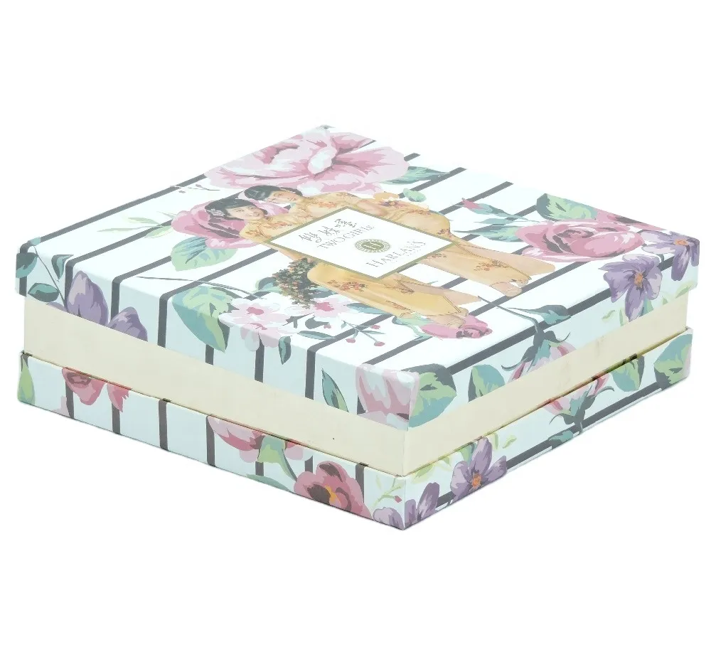 Fancy chocolate biscuit pastry packaging gift boxes customization sugar cookies box with inserts two pieces paper boxes