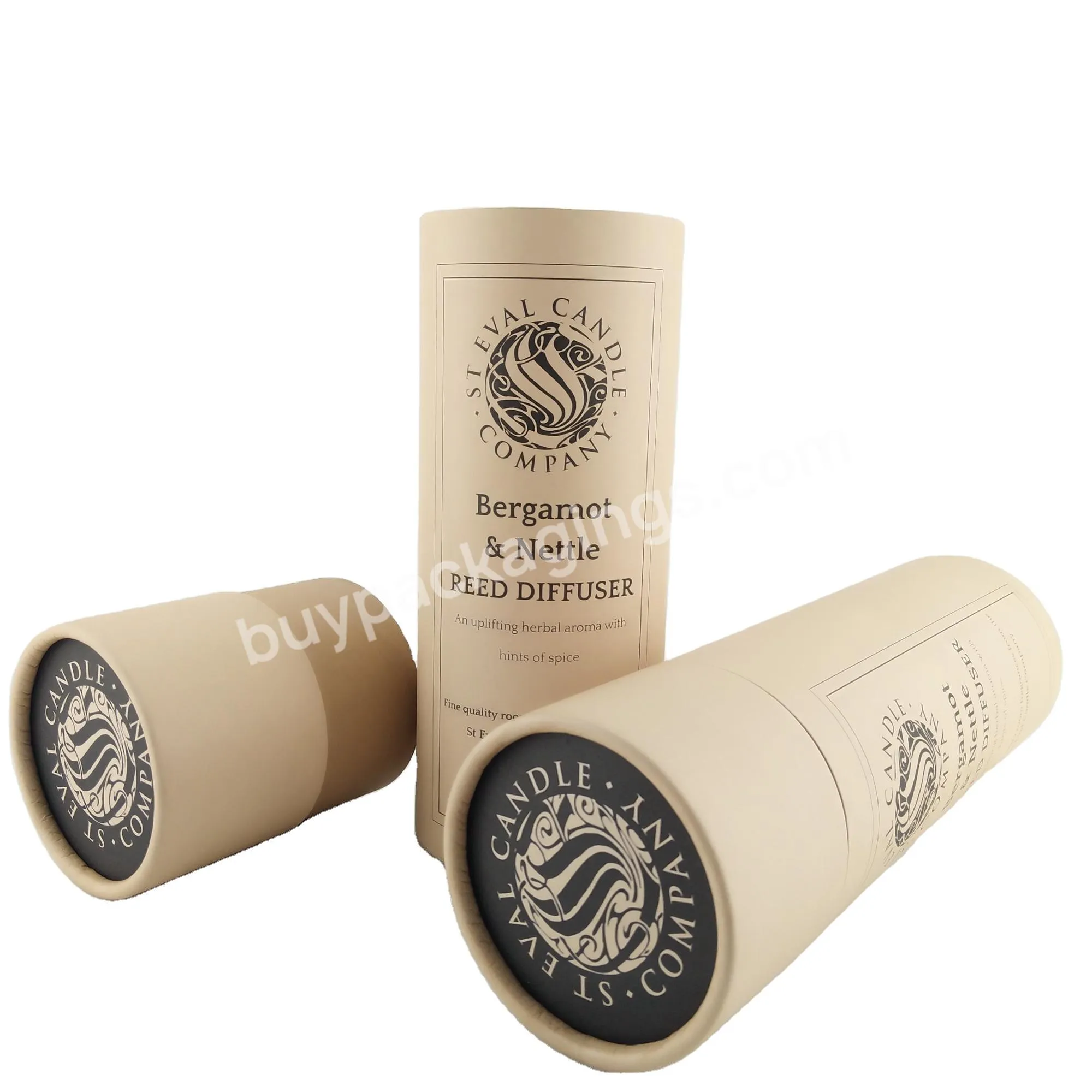 Fancy Customized Hot Stamping Logo Reed Diffuser Packaging Cosmetics Round Paper Tube