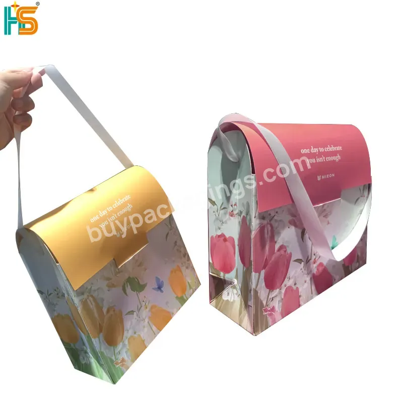 Fashion Cardboard Christmas Gift Bag Packaging Printed Pink Paper Bags With Handles - Buy Paper Bags With Handles,Paper Bag With Ribbon Handle,Pink Paper Bags With Handles.