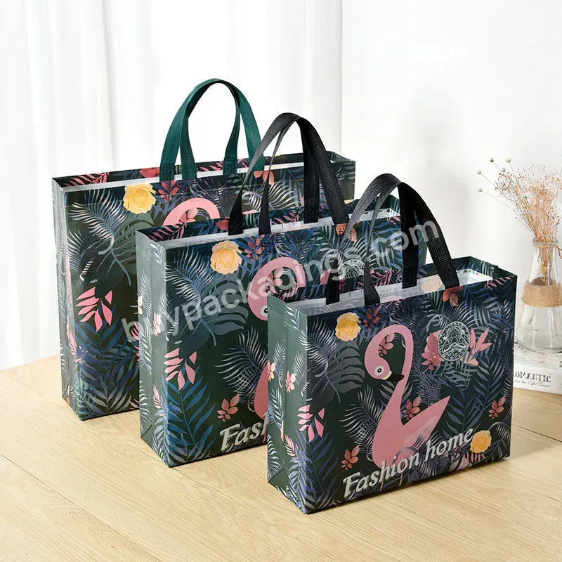 Fashion Style Food Packaging Nonwoven Bag Pp Woven Tote Color Bag With Printing For Food Delivery