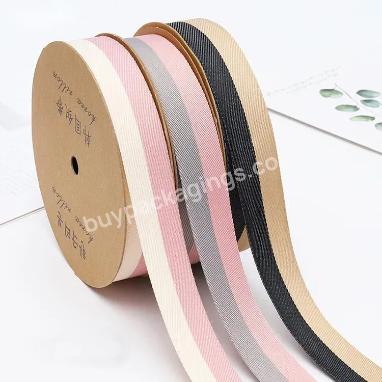 Fashionable Design 2.5cm*10y Gift Box Packing Flax Ribbon Roll With Splicing Two Color Dye