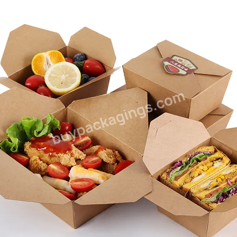 Fast Food Packaging Boxes Takeaway Kraft Paper Lunch Box - Buy Takeaway Kraft Paper Lunch Box,Fast Food Packaging Boxes,Kraft Paper Lunch Box.