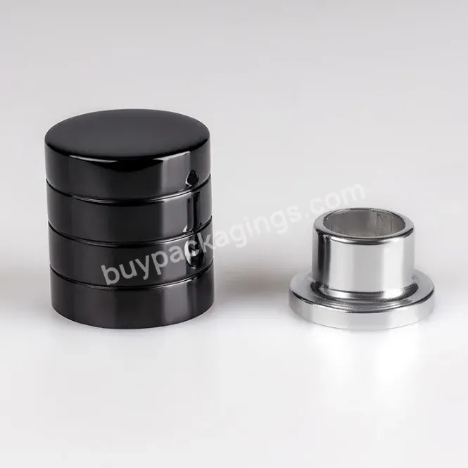 Fea15 Round Black Heavy Plastic Abs Magnet Induction Cap White Alumite Magnetic Cap With Silver Gold Collar For Perfume Bottle - Buy Fea15 Round Black Heavy Plastic Abs Magnet Induction Cap,White Alumite Magnetic Cap With Silver Gold Collar,Cap For P