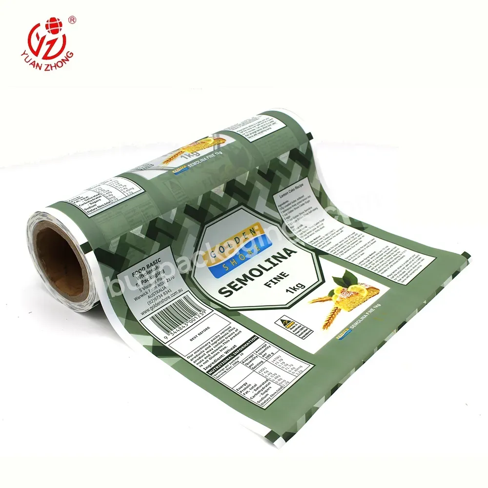 Flour Packaging Printed Film Roll Customized Print With Own Log Food Packaging Material,Bopp Plastic Film For Rice/salt/sugar - Buy Bopp Film,Plastic Film,Plastic Film Roll.