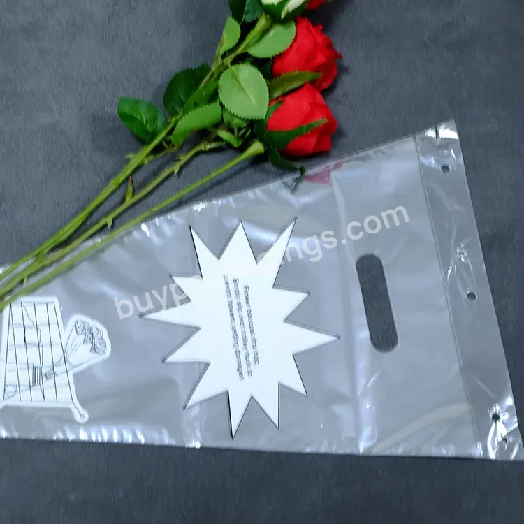 Flower Sleeve Trapezoid Bag With Customized Size And Type Punch Hole Bag Cellophane Bag - Buy Cellophane Packaging Bag,Flower Sleeve,Trapezoid Bag.