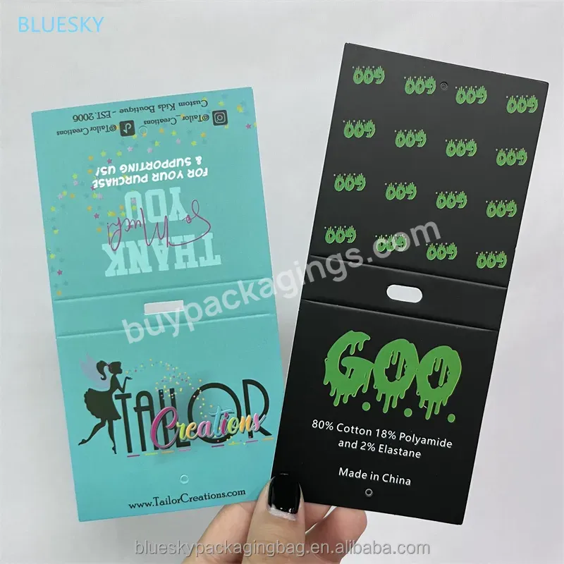 Folded Cards Custom Socks Packaging Hanging Tags Black Coated Paper Folding Hang Tags With Logo - Buy Hanging Tags For Sock,Cheap Cardboard Sock Tags,Sock Label Paper Hang Tag.