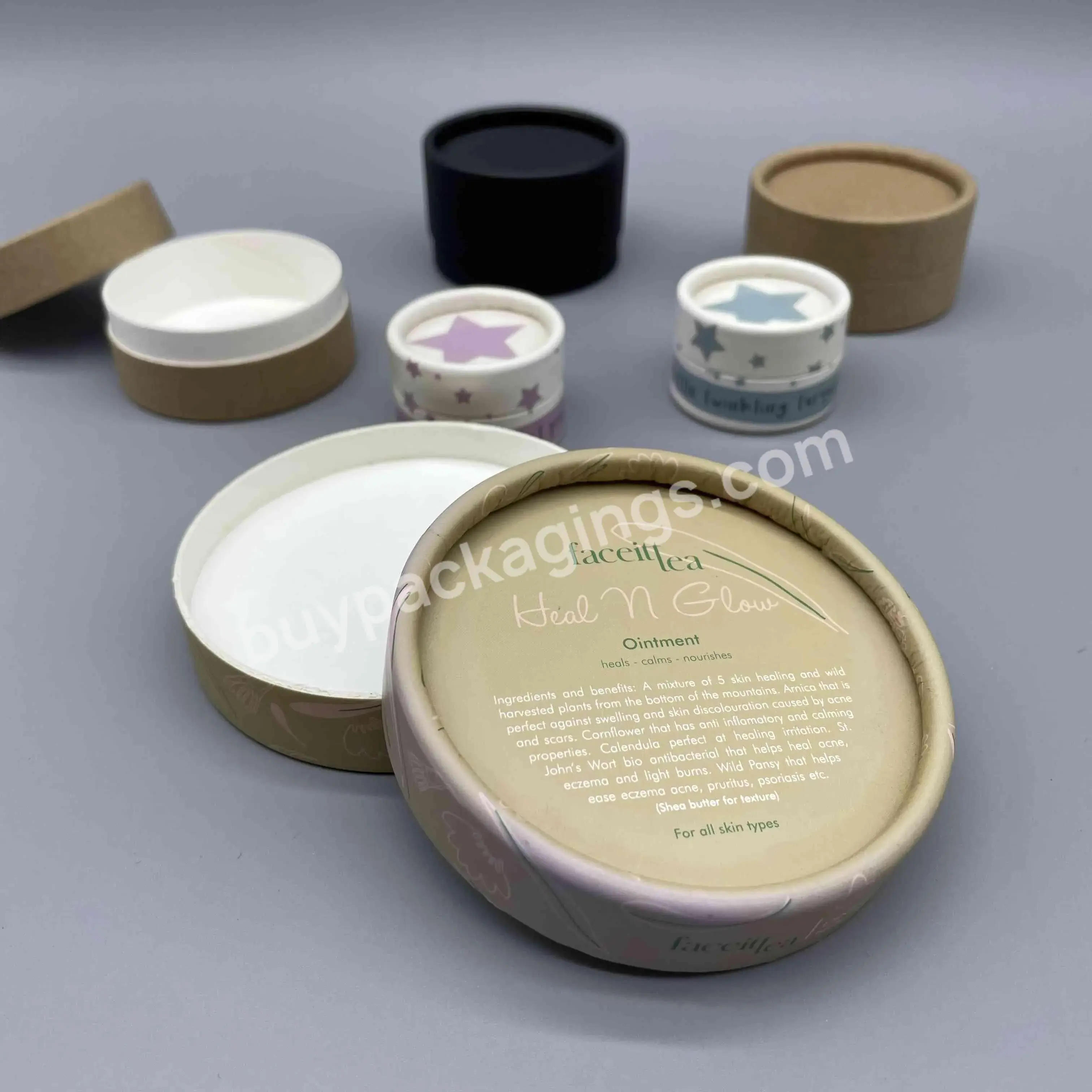 Food Grade Cardboard Cosmetic Powder Shaker Paper Tube Packaging With Sifter
