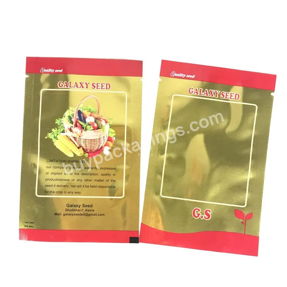 Food Grade Customized Size Glossy Surface Aluminum Foil Laminated Three Side Seal Plastic Vegetable Seed Packaging Pouch Bag - Buy Plastic Seed Pouch,Seed Packaging Pouch,Vegetable Seeds Packaging.