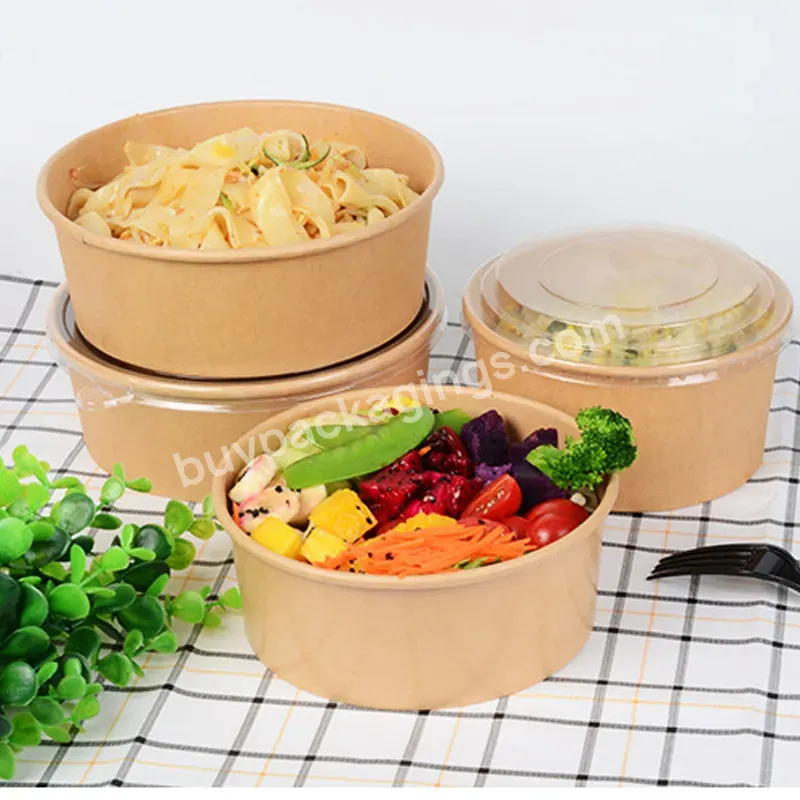 Food Grade Higher Quality Paper Bowls Food Packing Containers Custom Dimension Packing Food Kraft Paper Bowl