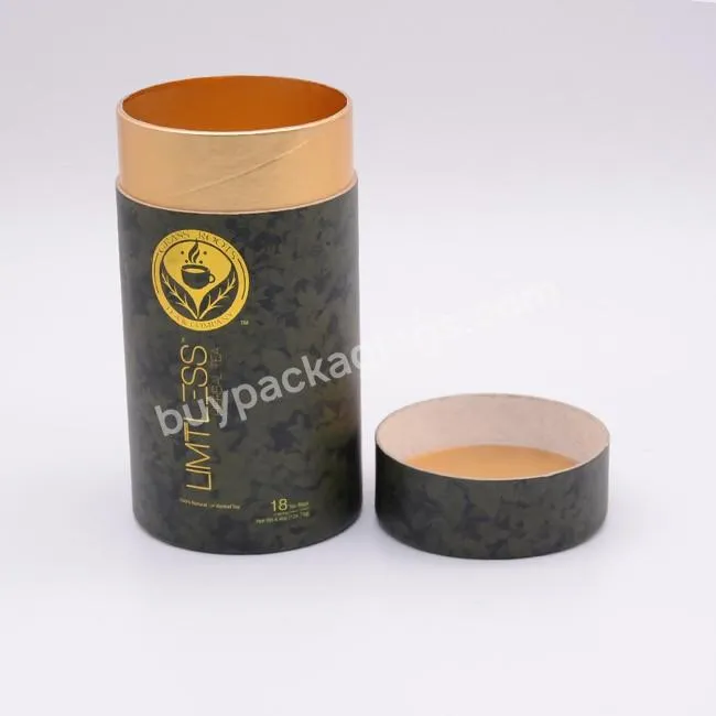 Food Grade Kraft Dry Food Tube Cylinder Packaging Container For Tea Leaves Packaging Paper Tubes