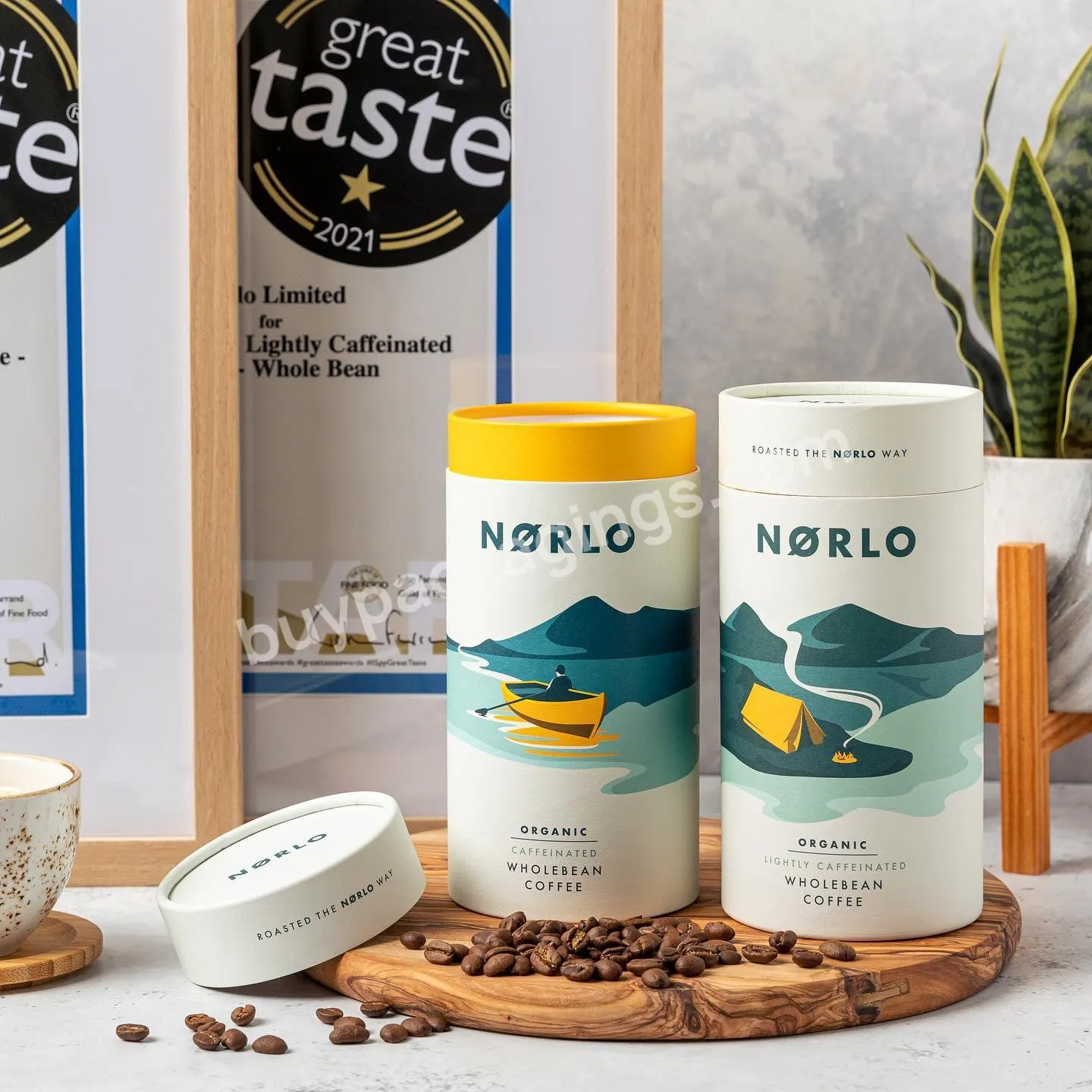 Food grade Plastic-Free Loose Tea Cardboard Cylinder packaging Empty Coffee beans paper Tube Packaging