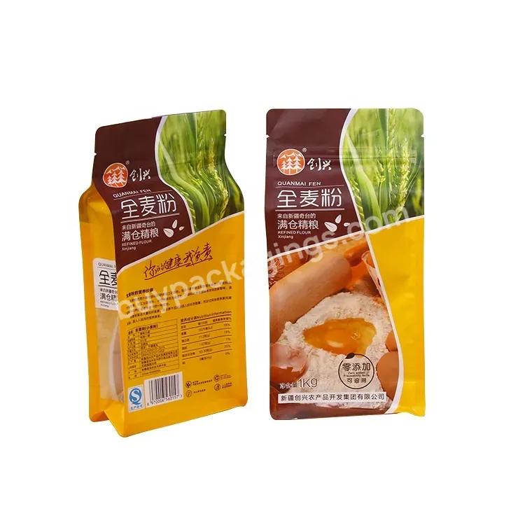 Food Grade Plastic Laminated Heat Sealing 5kg Wheat Flour Rice Packing Sack Bag Sided Gusset Bag With Window - Buy Flour Bag,Rice Sack Bag,Plastic Bag Food Grade.