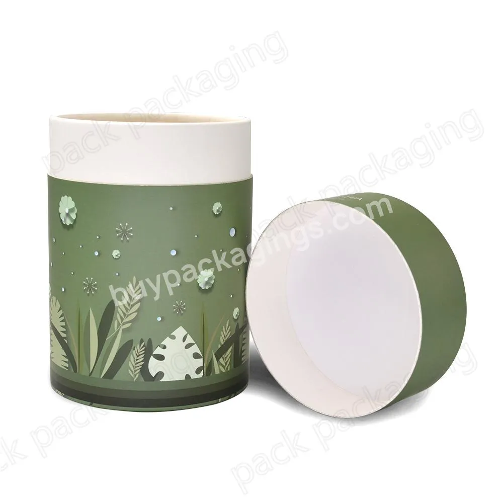 Food Grade White Cardboard Round Tea Packaging Paper Tea Box with Your Own Logo Printed
