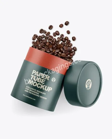Food Grade White Cardboard Tube Coffee Bean Organic Leaf Tea Powder Spice Round Box Recyclable Paper Packaging