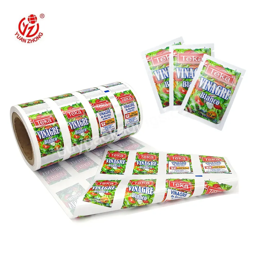Food Packaging Plastic Roll Film Factory Custom Laminated Automatic Packaging Film For Ketchup/honey/vinegar Packaging - Buy Food Packaging Film Roll,Food Packaging Plastic Roll Film,Automatic Packaging Film.