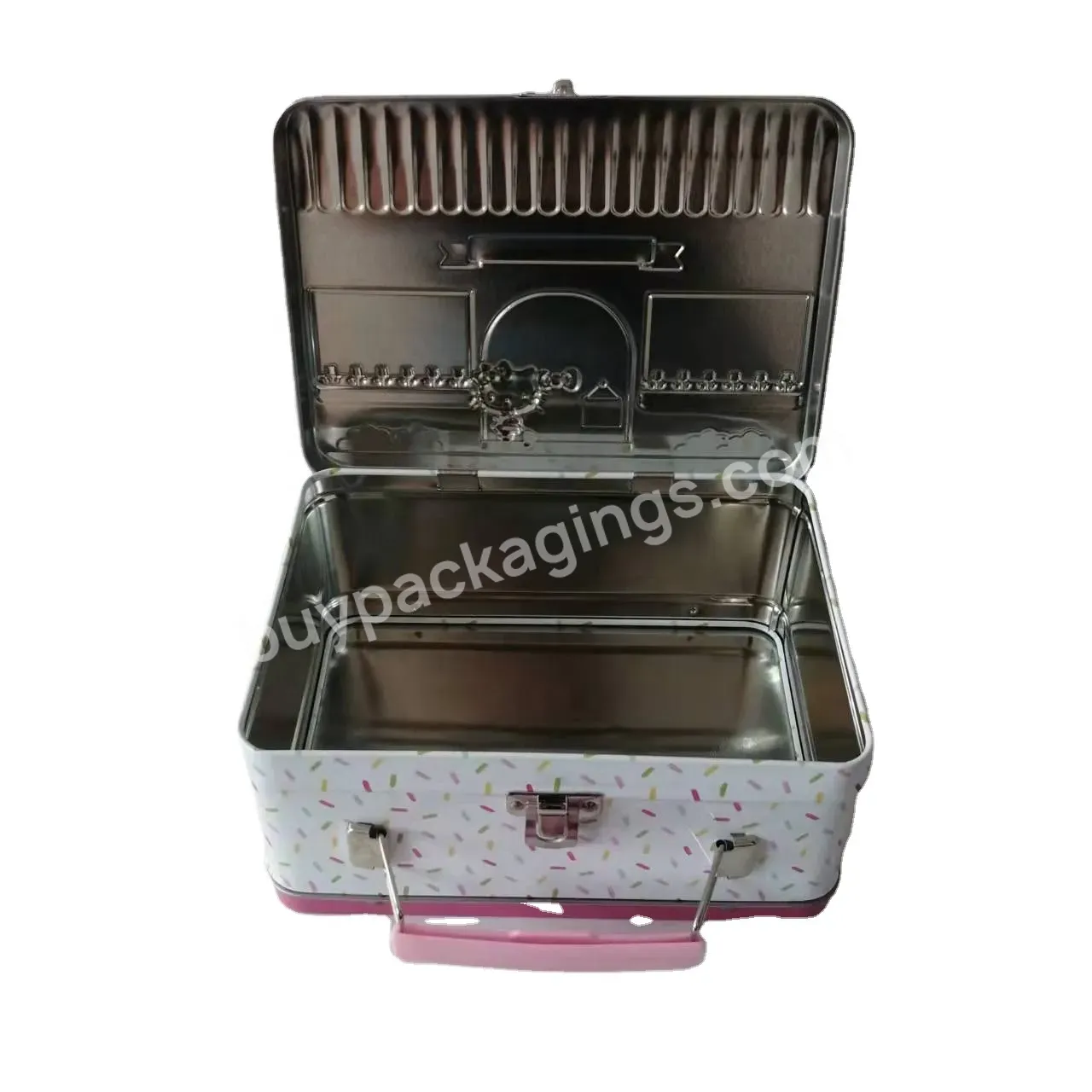 Food Safe Factory Direct School Travel Metal Lunch Box With Handle And Clasp Travel Lunch Handle Tin Box 180x130x70 - Buy Tin Lunch Box,Kids Lunch Tin,School Lunch Box.