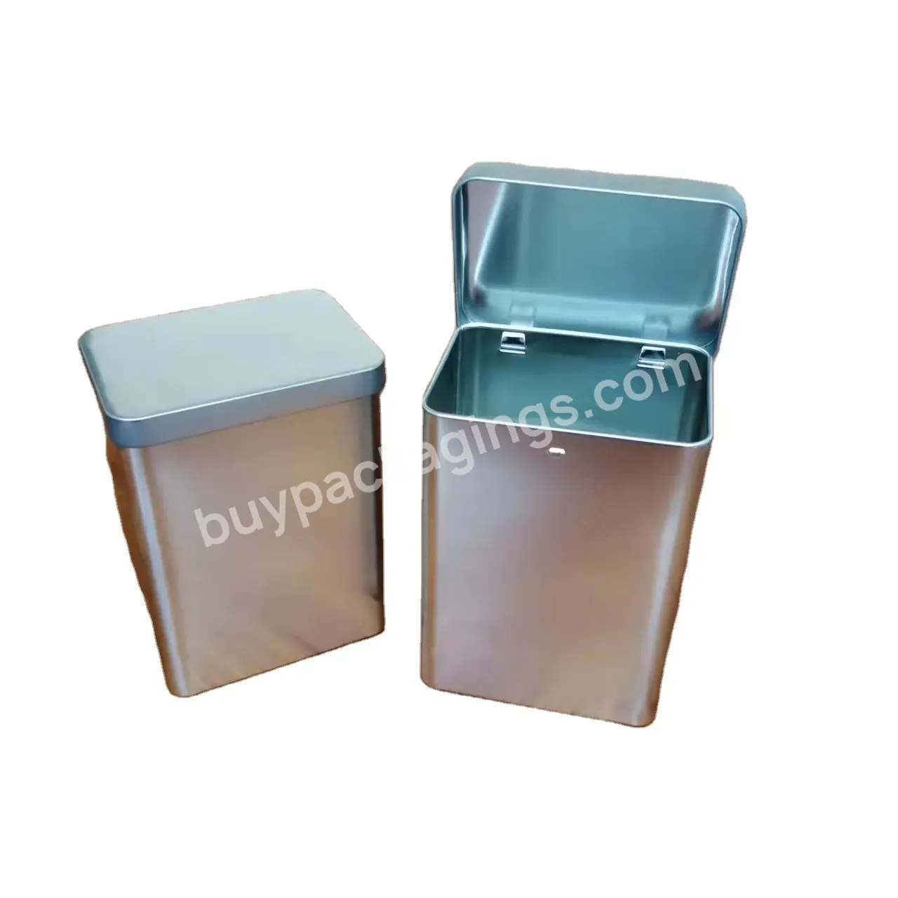 Food Safe Grade Custom Design Rectangle Tin Canister With Hinged Lid For Chocolate Bark For Coffee For Tea Packaging - Buy Rectangle Canister,Rectangular Tin With Hinged Lid,Chocolate Tin Canister.