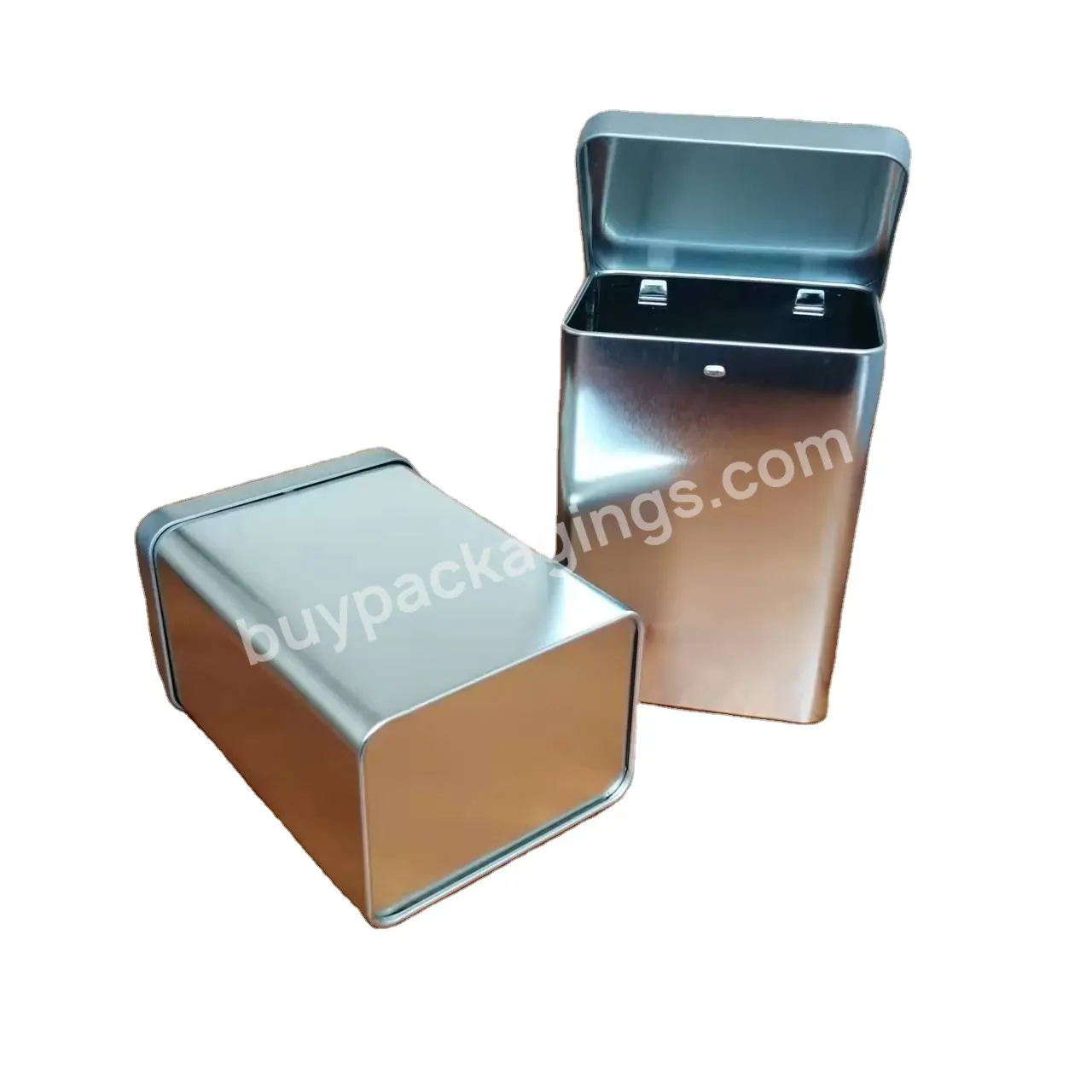 Food Safe Grade Custom Design Rectangle Tin Canister With Hinged Lid For Chocolate Bark For Coffee For Tea Packaging - Buy Rectangle Canister,Rectangular Tin With Hinged Lid,Chocolate Tin Canister.