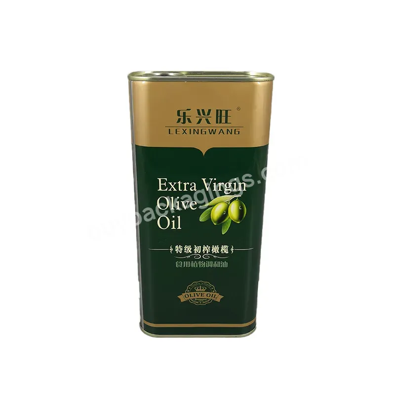 Food Safe Tinplate Packaging 1l To 5l Olive Oil Tin Can For Factory - Buy Customized,Oil Tin Can,Can Container.