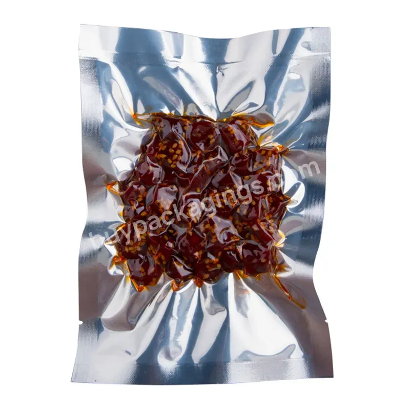 Food Vacuum Bag,Three-sided Sealed Aluminized Translucent Plastic Bag - Buy Inventory And Custom Vacuum Bag,Polyester Film Bag With Zipper,One Side Is Transparent And The Other Side Is Aluminized.