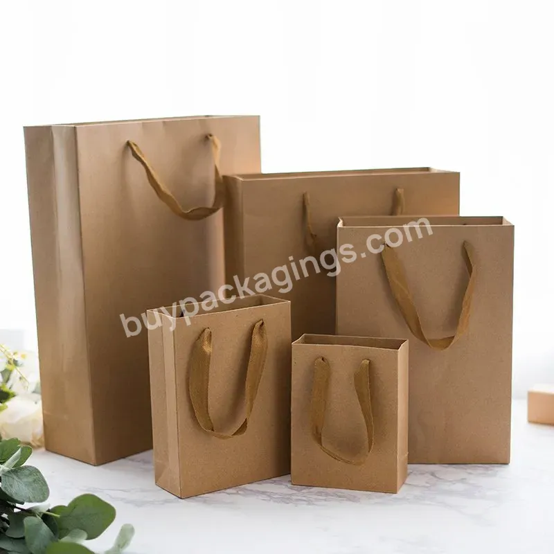 Free Design Custom Kraft Paper Bags For Shopping Small Business Wedding Gift Bags With Ribbon Handles - Buy Brown Paper Bags,Paper Bags With Handles Bulk,Kraft Bags Brown Paper Bags With Handles.