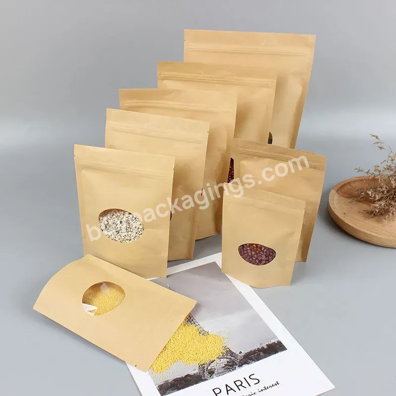 Free Samples Doypack Factory Supply Clear Window Stand Up Pouch Ziplock Kraft Paper Bags - Buy Ziplock Kraft Paper Bags,Kraft Paper Stand Up Pouch,Clear Window Stand Up Pouch.