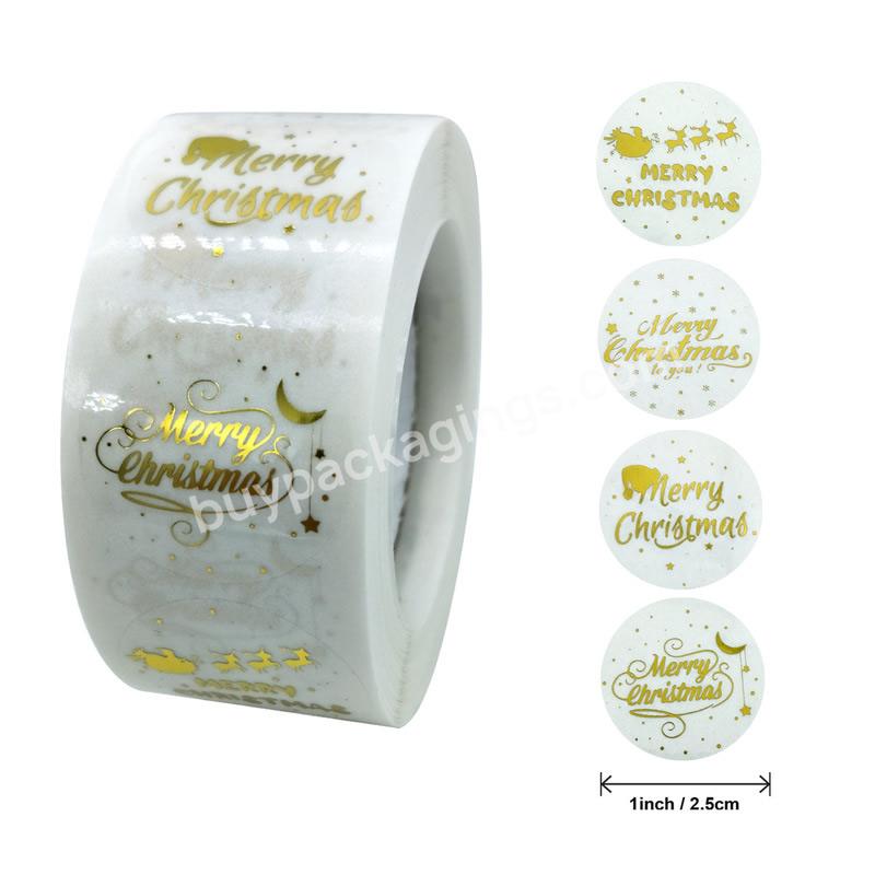 Free Shipping 500 Pcs/roll 1 Inch Diameter Hot Stamping Self-adhesive Golden Merry Christmas Sticker - Buy Merry Christmas Sticker,Self-adhesive Golden Merry Christmas Sticker,Hot Stamping Self-adhesive Golden Merry Christmas Sticker.