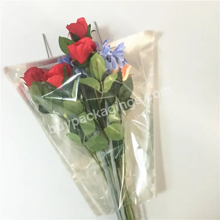 Fresh Flower Sleeve Customized Logo Printing Wicket Automatic Triangle Cone Shaped Plastic Bags Cone Bag Packaging For Herbs