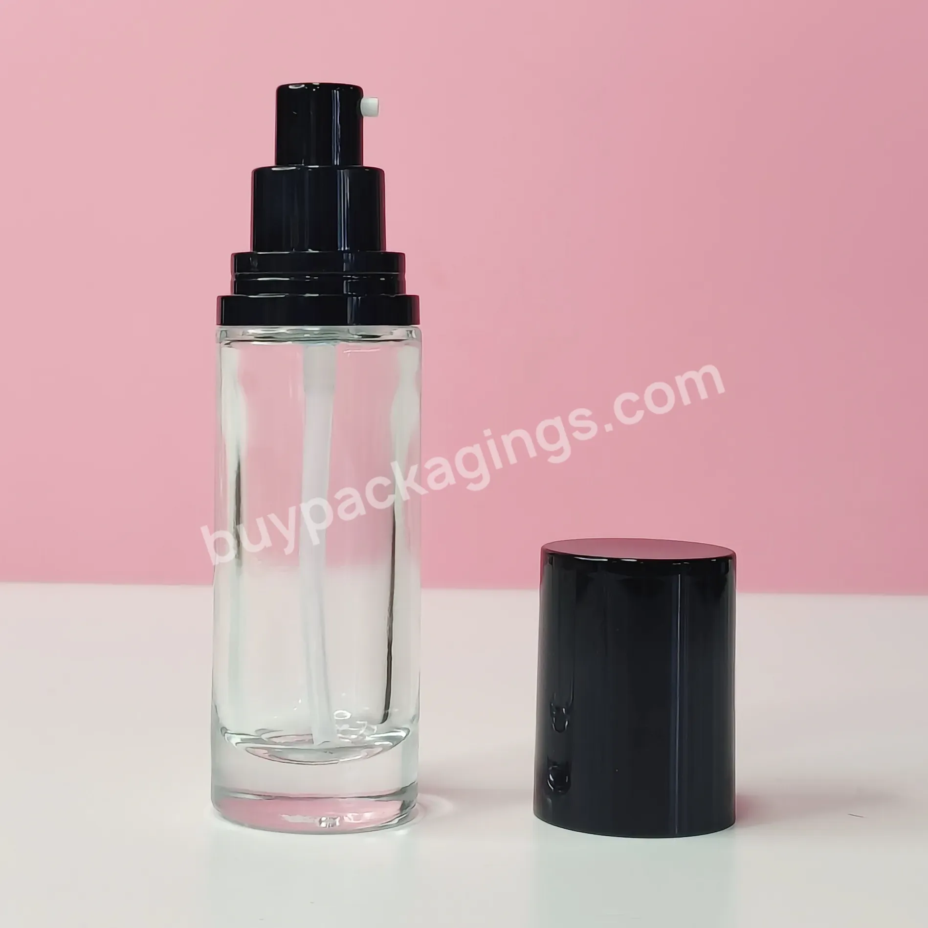 Frosted Clear Essence Lotion Liquid Foundation Container 15ml 1oz 30ml Bottle Cream Pump Glass Bottle - Buy Parfume Glass Bottle Luxury,Frosted Glass Bottle 30 Ml,Opaque Glass Bottle Of Refined Oil White Cap.