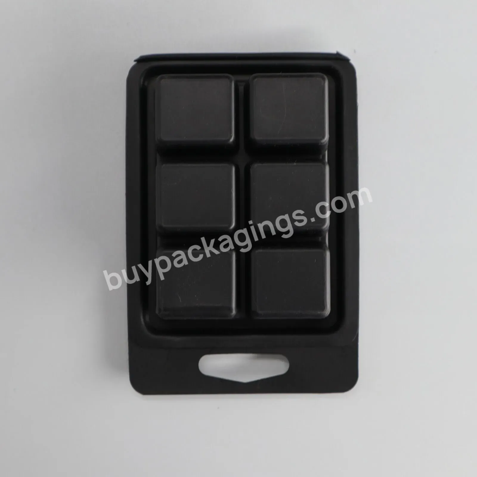 Frosted Pet Black Snap Bar Blister Plastic Wax Melt Clamshell Packaging For Wax Melts