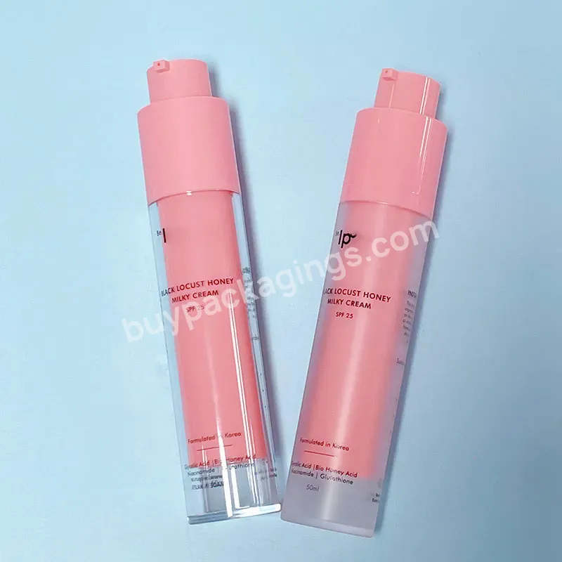 Frosted Pink Airless Refillable 15ml 30ml 50ml Round Square Cosmetic Makeup Foundation Bottle 1oz Airless Pump Bottle - Buy Airless Lotion Pump Bottles,Airless Vacuum Bottles,Empty Vacuum Bottle.