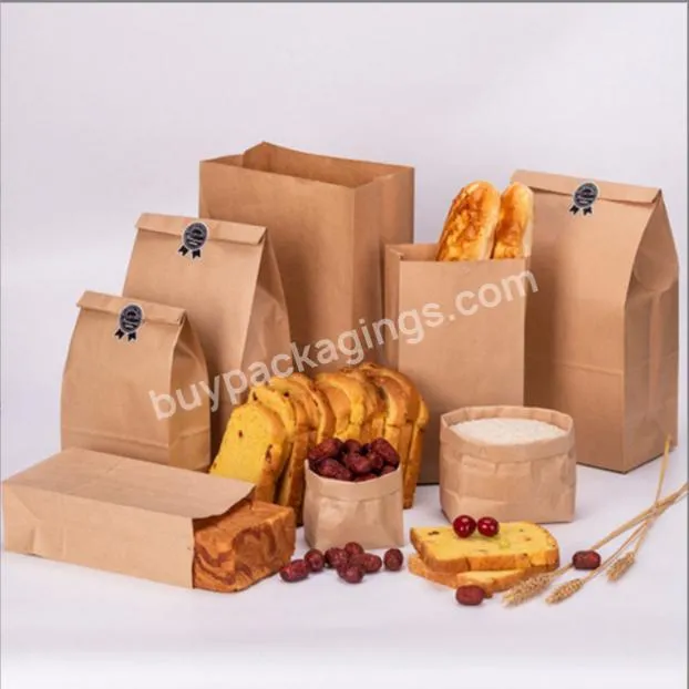 FSC Manufacturer Wholesale Custom Size Food Grade Hamburger Bakery Bread Kraft Paper Sandwich Bag