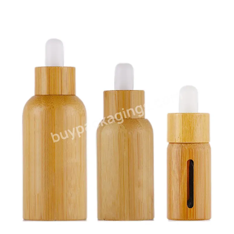 Fts 20 Ml 50 Ml 100 Ml Bamboo Wood Shell Bamboo Amber Glass Eye Dropper Bottle With Glass Pipettes - Buy 5ml-100ml All Wrapped Bamboo Wood Products,Essential Oil Bottle,Bamboo Shell Aromatherapy Dropper Bottle.