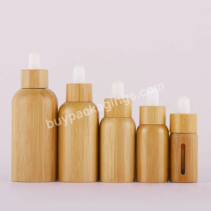 Fts 20 Ml 50 Ml 100 Ml Bamboo Wood Shell Bamboo Amber Glass Eye Dropper Bottle With Glass Pipettes - Buy 5ml-100ml All Wrapped Bamboo Wood Products,Essential Oil Bottle,Bamboo Shell Aromatherapy Dropper Bottle.