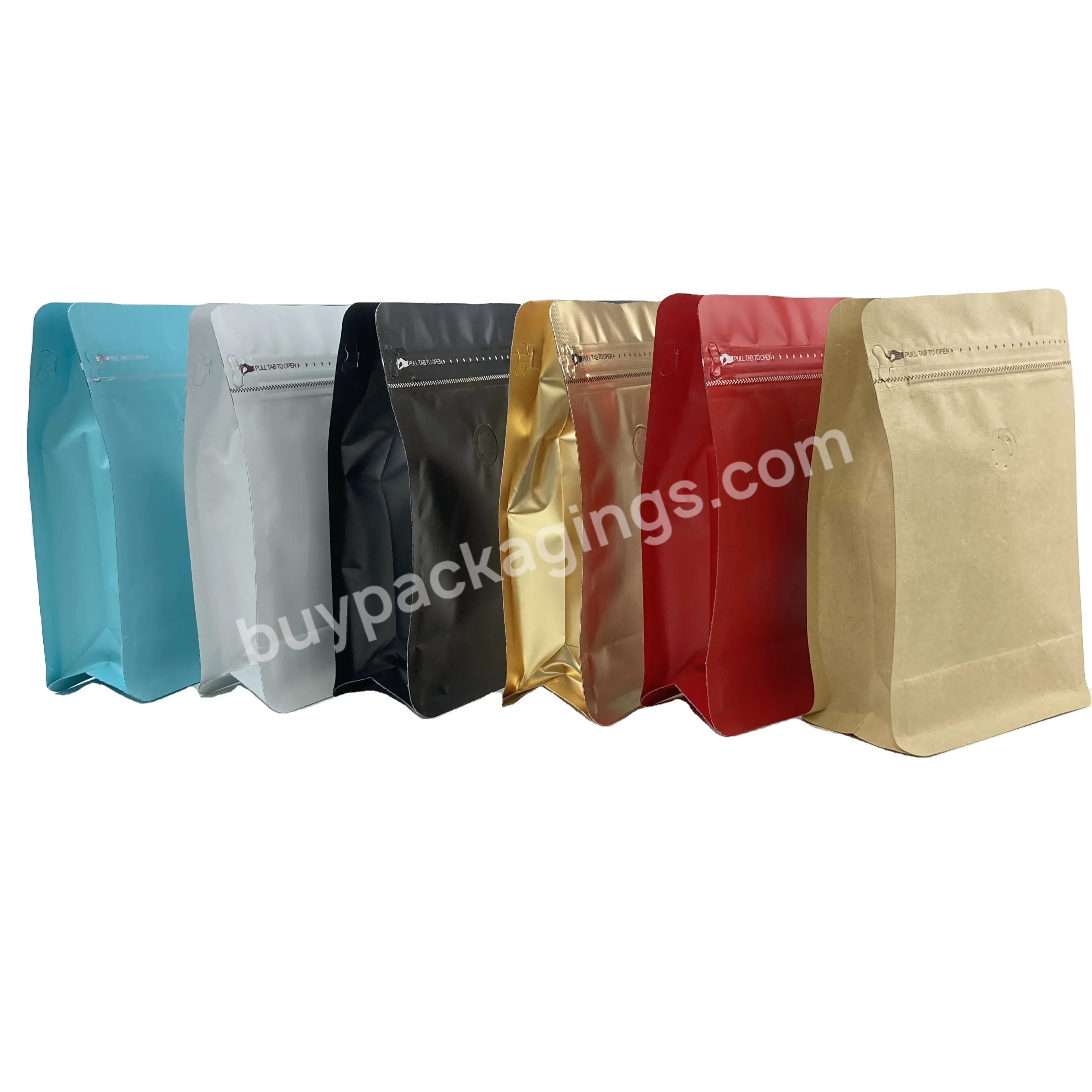 Fully Compostable Flat Bottom Pouch Pla Kraft Bag Food Packaging With Valve Recyclable Plastic Matte Coffee Paper Zipper Bags - Buy Flat Bottom Food Packaging Bags,Recyclable Paper Bag 200g Flat Bottom Pouch,Fully Compostable Coffee Bags Pouch Flat B