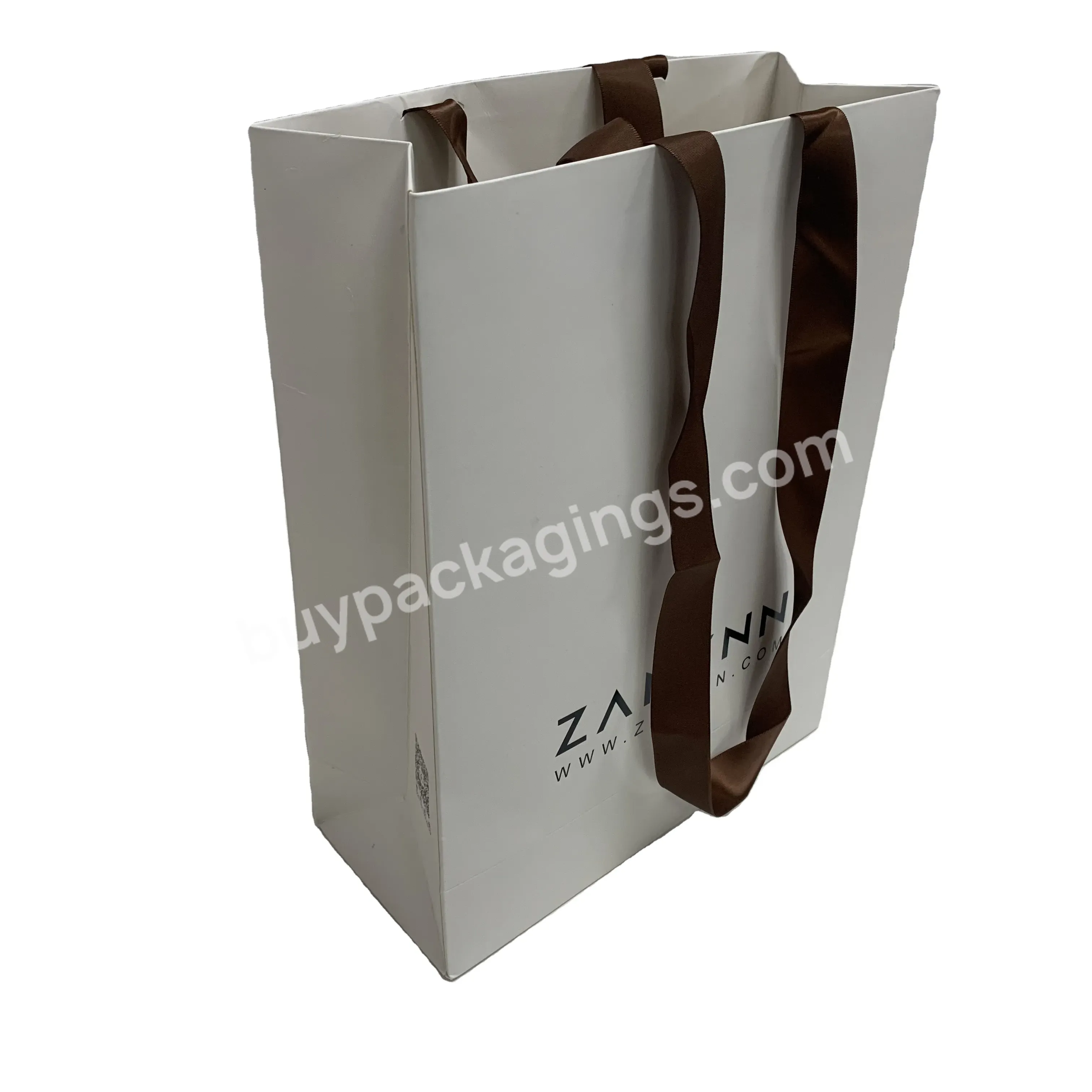 Gift Packaging Kraft Paper Shopping Retail Carry Tote Bag With Ribbon Handle - Buy Kraft Paper Shopping Bags,Paper Shopping Bags With Handles,Paper Bags With Your Own Logo Shopping.