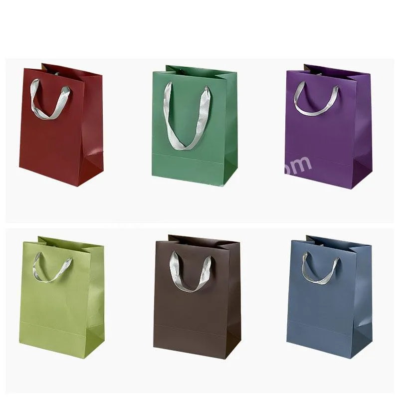 Gift Thickened Carrying Paper Bag White Cardboard Custom Matte Film Clothing Shopping Bag