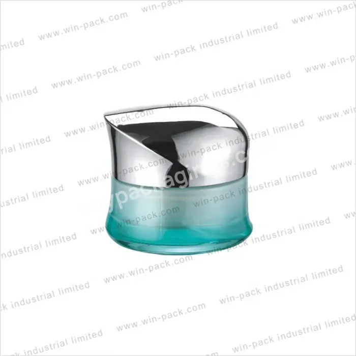 Glass Cream Jar Transparent Blue Color Round Shape Container For Skincare Packaging - Buy Glass Cream Jar Transparent Blue Color,Round Shape Container For Skincare Packaging,Cream Jar.