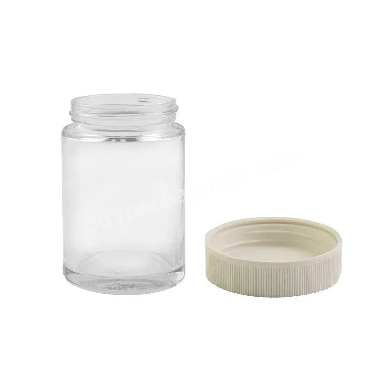 Glass Jar With Lid Bamboo Lid Glass Jar Smell Proof Bamboo Fiber Material Cap Child Resistant Glass Jar With Lid Airtight