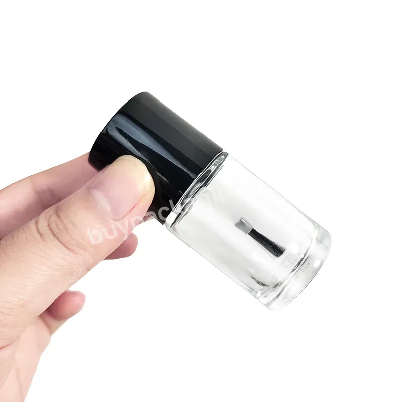 Glass Nail Polish Bottle Container With Brush Lid Empty Glass Transparent Nail Polish Bottle Cylindrical - Buy Nail Polish Empty Bottle 15 Ml,Bulk Nail Polish Bottles,Bulk Empty Black White Clear 15 Ml Matte Uv Brush Nail Gel Polish Bottle.
