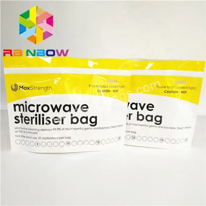 Glossy Finish Stand Up Microwave Steam Steriliser Bags With Resealable Zipper/ Microwave Pouch With Zip Lock - Buy Microwave Pouch With Zip Lock,Microwave Steam Steriliser Bags,Microwave Steam Steriliser Pouch.