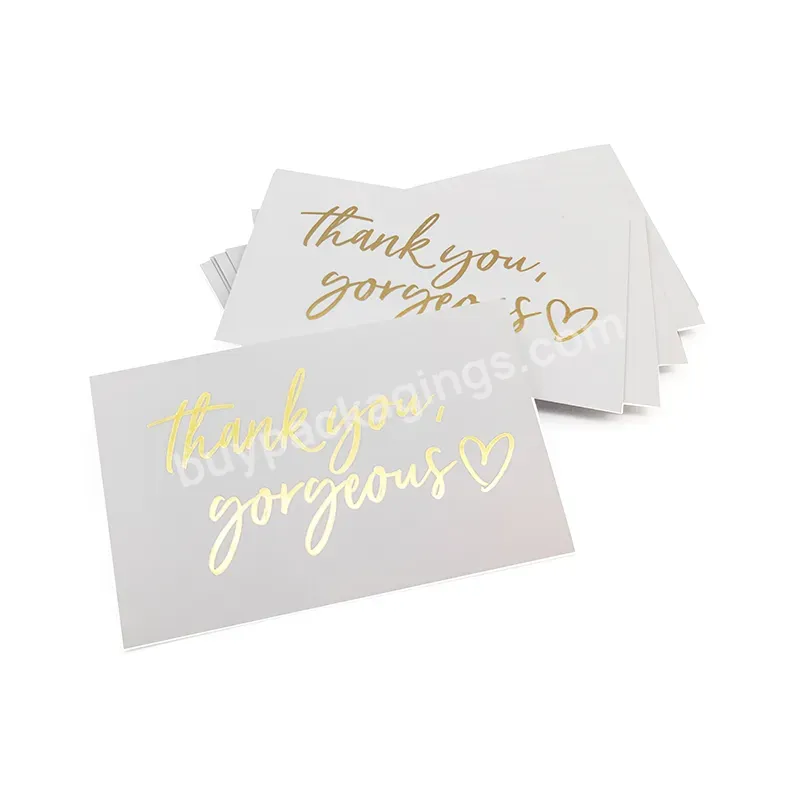 Gold Custom Company Logo Thank You Cards Printing Single Side Sticker For Thank You - Buy Gold Foil Mini Greeting Card Custom Paper Printing Postcards With Envelope,Custom Thank You Cards With Logo Print Thank You Greeting Christmas Paper Card Post P