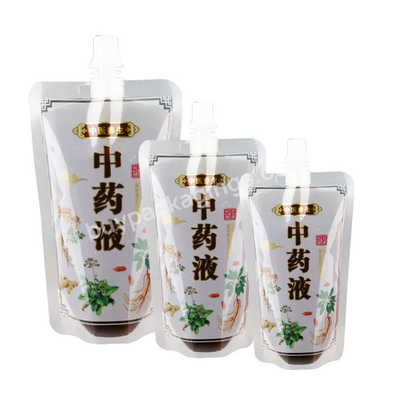 Good Quality Transparent Plastic Liquid Stand-up Pouch/spout Pouch For Traditional Chinese Medicine Liquid - Buy Oil Packaging Bag,Liquid Stand Up Pouch Spout Bag Wine Packaging,Clear Stand-up Water Pouch.