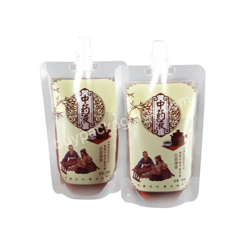 Good Quality Transparent Plastic Liquid Stand-up Pouch/spout Pouch For Traditional Chinese Medicine Liquid - Buy Oil Packaging Bag,Liquid Stand Up Pouch Spout Bag Wine Packaging,Clear Stand-up Water Pouch.