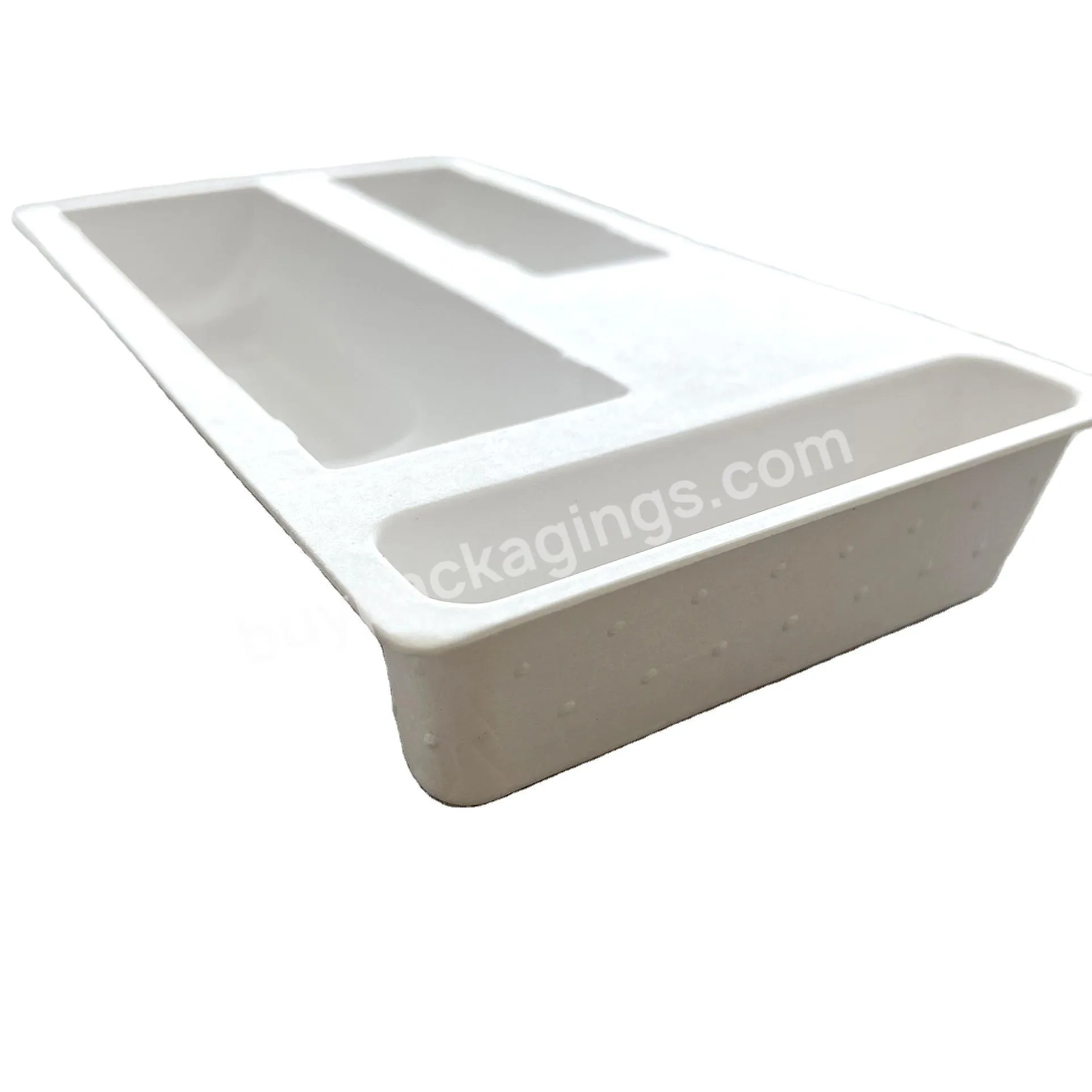 Good Selling Recyclable Wet Press Sugarcane Molded Pulp Tray Cosmetic Packaging Box Inner Tray